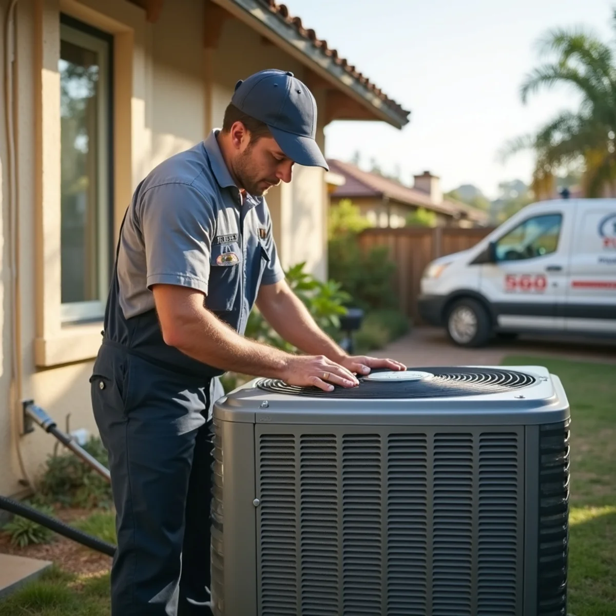 Poway home AC condenser that stopped working during a Santa Ana heat spike