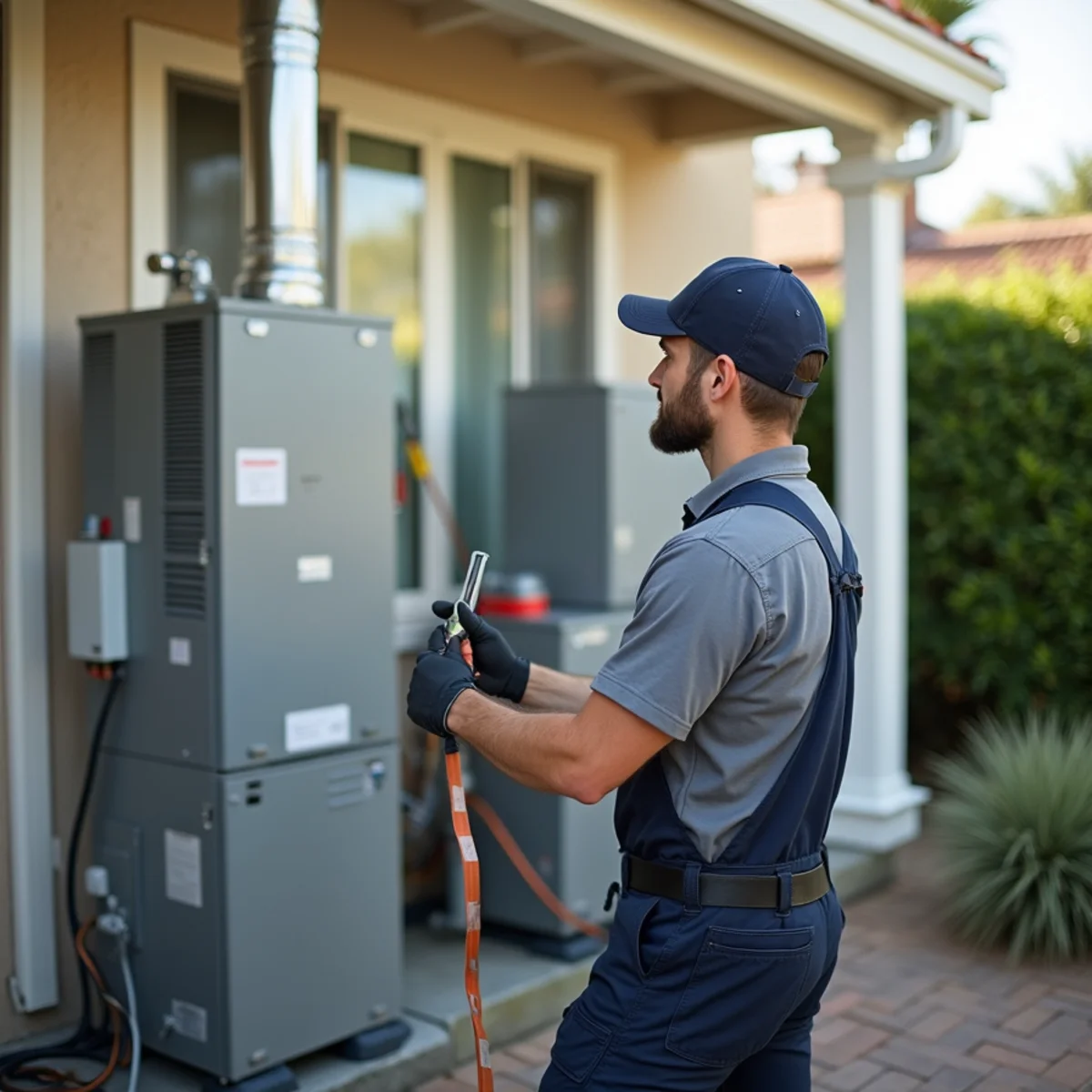 Heat pump condenser and gas furnace compared for a Poway home