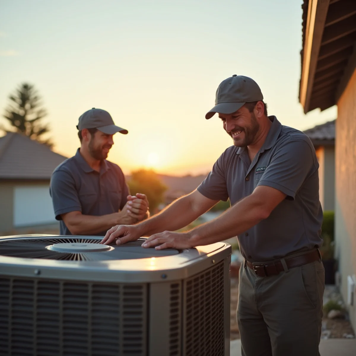 Close-up detail of emergency ac repair work by HVAC Poway CA in Poway, CA
