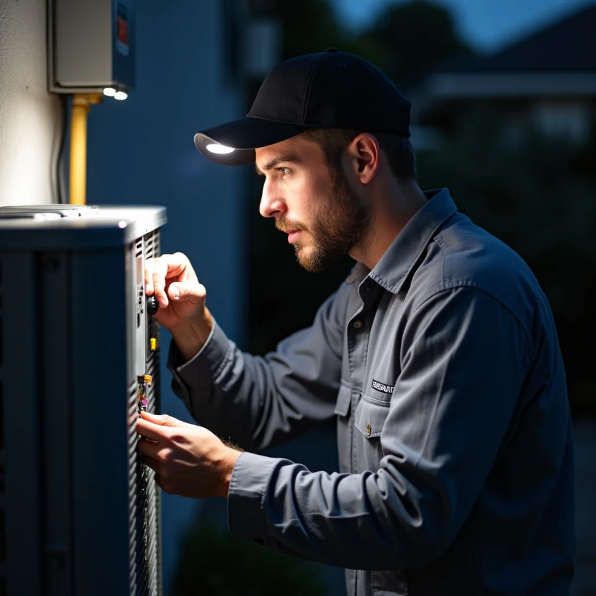 HVAC Poway CA technician performing 24/7 emergency hvac repair at a Poway, CA home