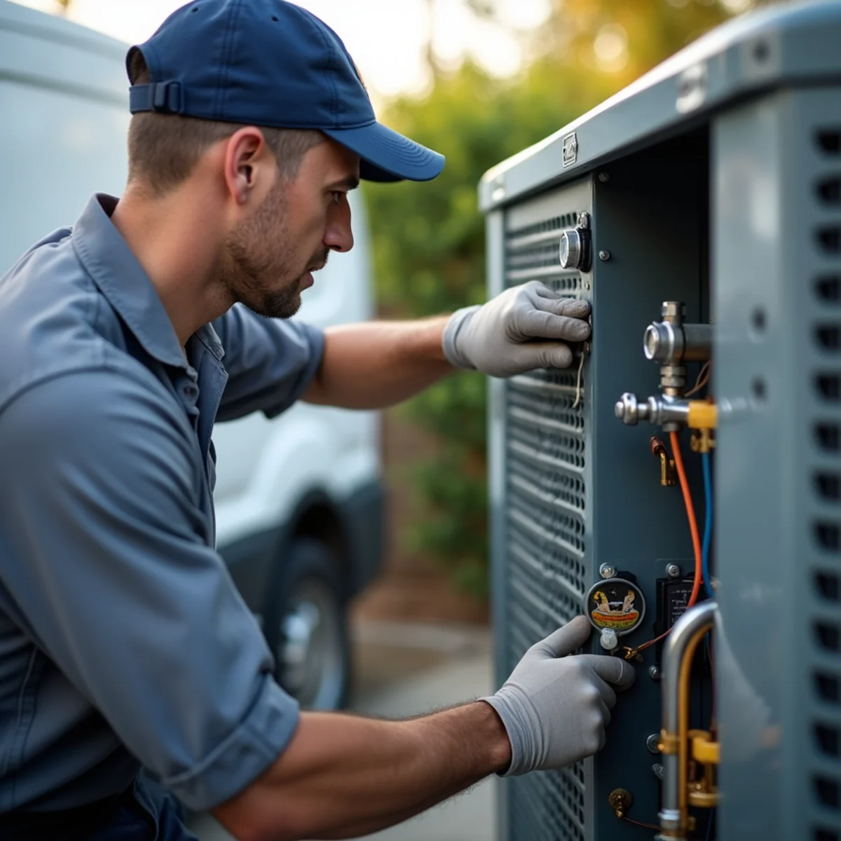 HVAC Poway CA technician performing high-efficiency seer2 upgrades at a Poway, CA home