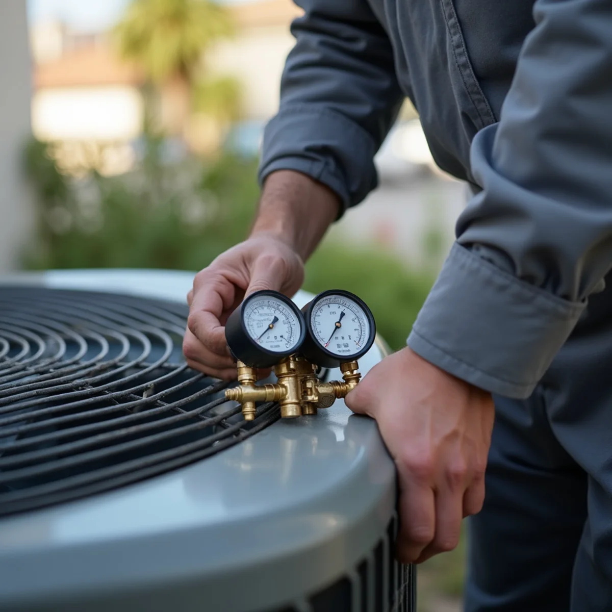 HVAC Poway CA technician performing hvac maintenance & tune-ups at a Poway, CA home