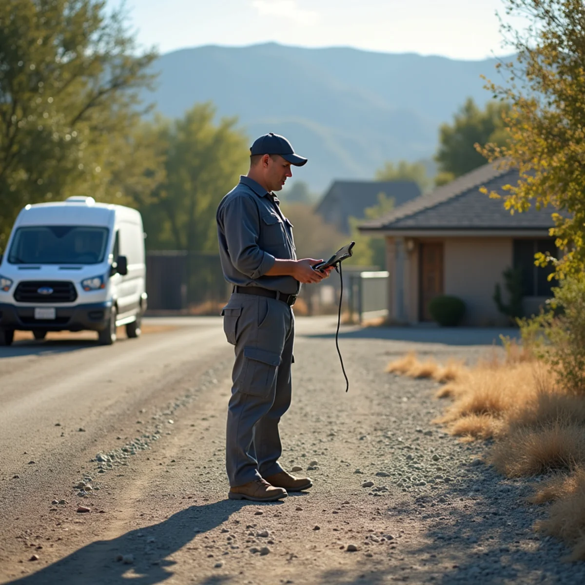 HVAC Poway CA technician completing an HVAC job at a Green Valley, CA home