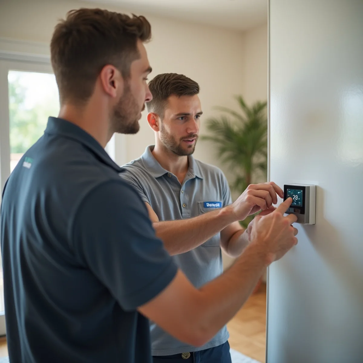 HVAC Poway CA technician performing residential hvac services at a Poway, CA home
