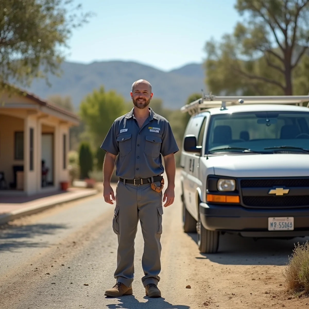 HVAC Poway CA technician completing an HVAC job at a Lemon Grove, CA home