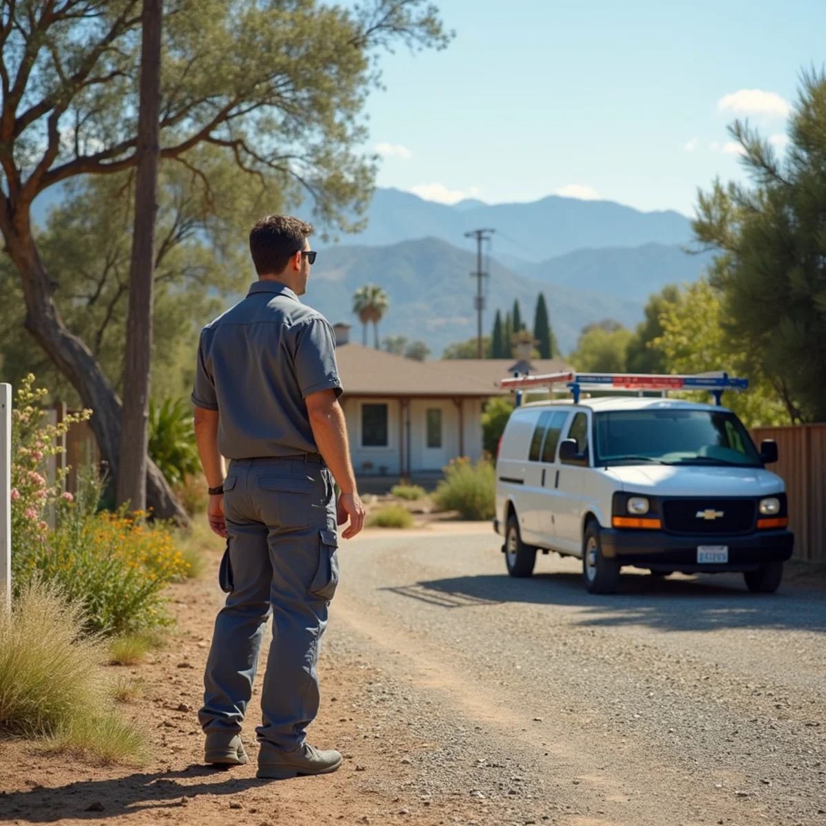 HVAC Poway CA technician completing an HVAC job at a Scripps Ranch, CA home