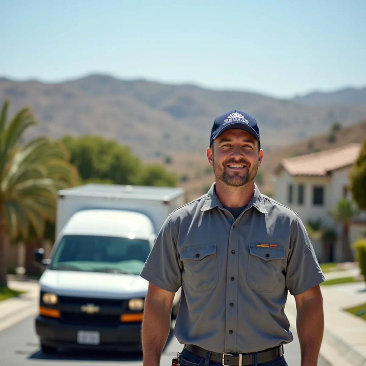 Map-style view of San Diego County inland communities served by HVAC Poway CA